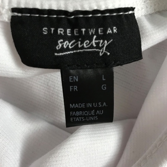 Streetwear Society Floral Stripe Wide Leg Jumpsuit M/L White Blue Orange Green - Picture 9 of 9